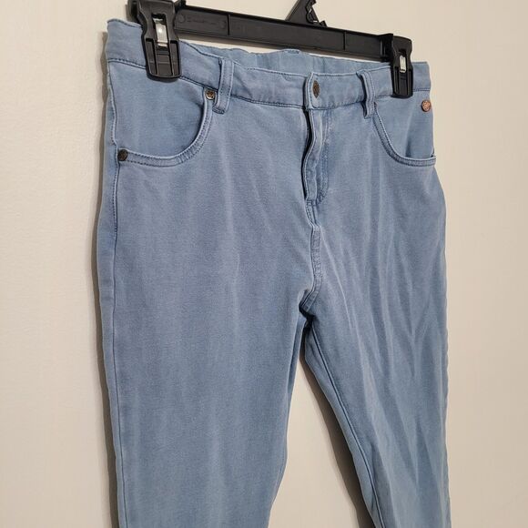 Matilda Jane Girls Blue Cropped Tab Velvet Jeggings Size 16 GUC - Picture 2 of 8